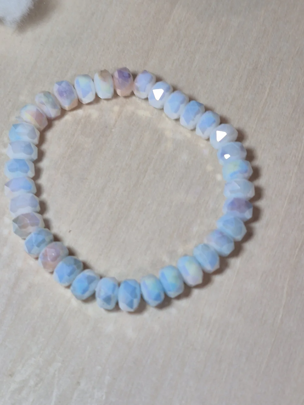 🩷💜NEW🩷💜 PRETTY!! Faceted MOSS AGATE With MOONSTONE Mix Stretch Bracelet